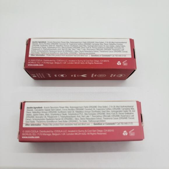 Two COOLA Mineral Liplux SPF 30 Firecracker & Summer Crush Tinted Lip Balm Vegan - Picture 6 of 10